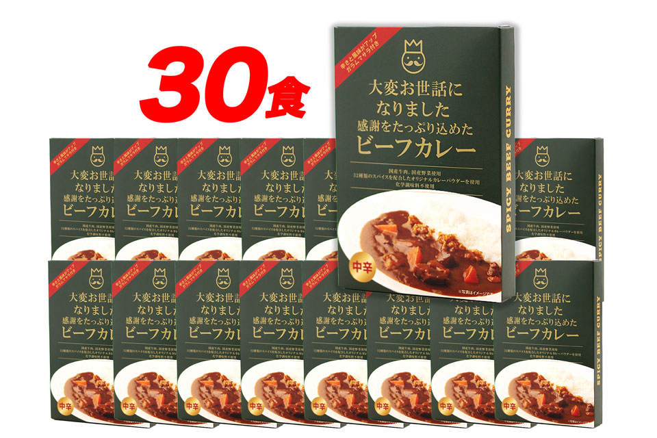 メッセージカレー「大変お世話になりました」まとめ買いお得30個セット