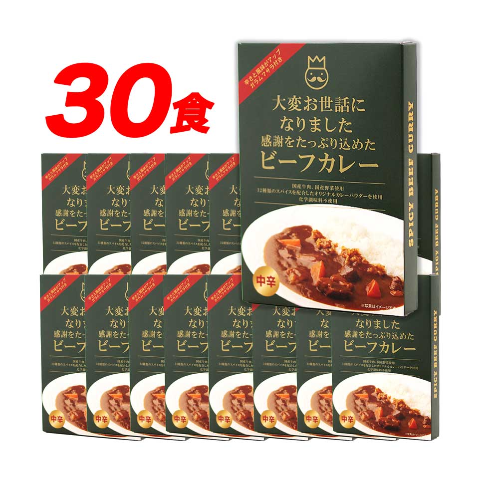 メッセージカレー「大変お世話になりました」まとめ買いお得30個セット